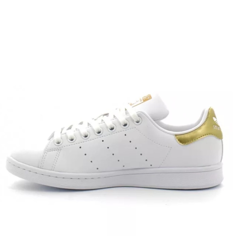 New ADIDAS ORIGINALS SNEAKER STAN SMITH WHITE/GOLD METALLIC WOMEN Size 10 in box - Picture 5 of 17